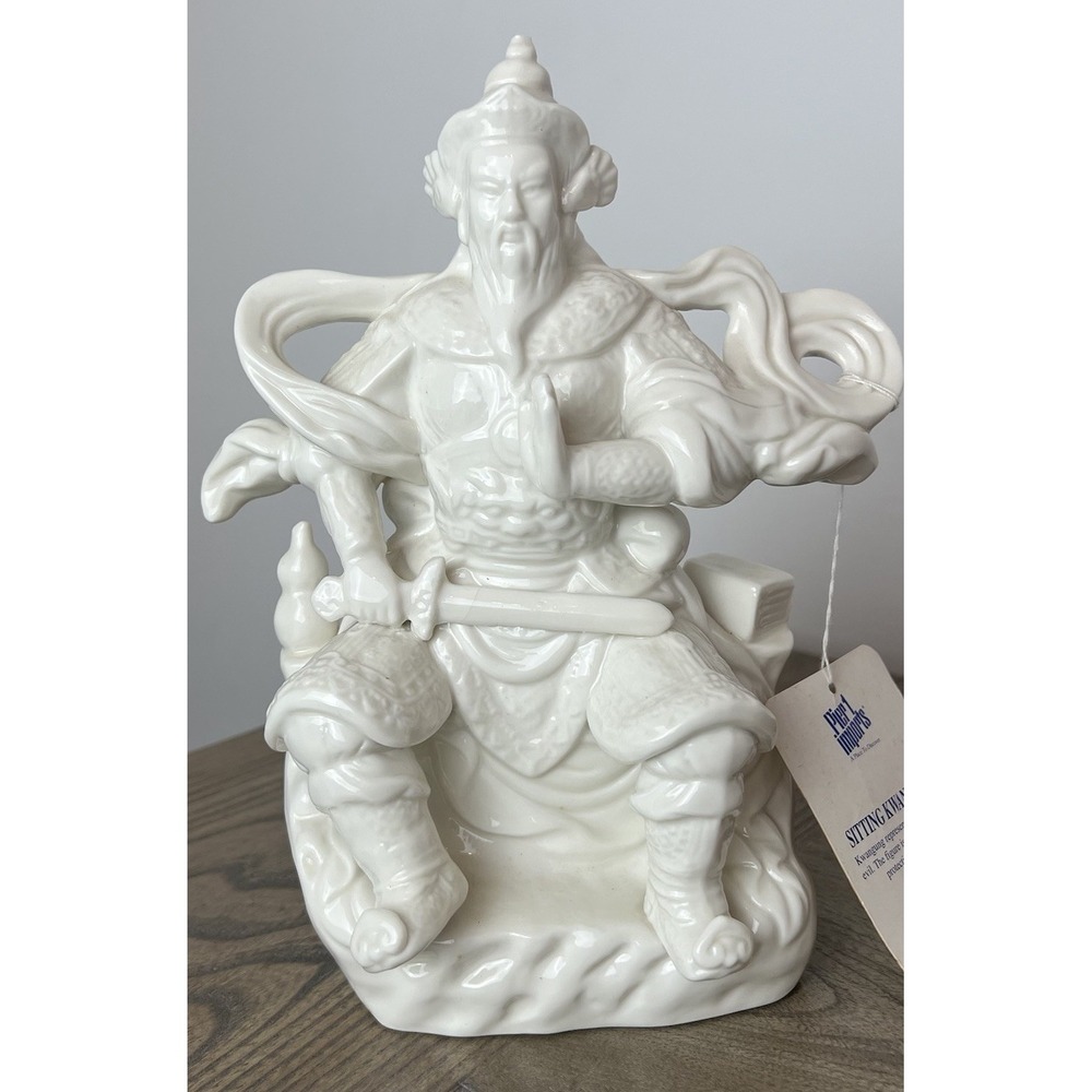 Chinese Blanc de Chine Porclean Guan Yu Figurine Tip Of The Hat Broken